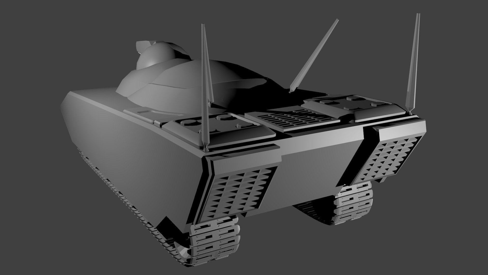 Because of how little the Alliance MBT actually appeared in the show, there are very few clear details that can be used in defining the MBT's finer points.  I've had to make quite a bit of guesswork in things like how many holes in a grate there are.
				